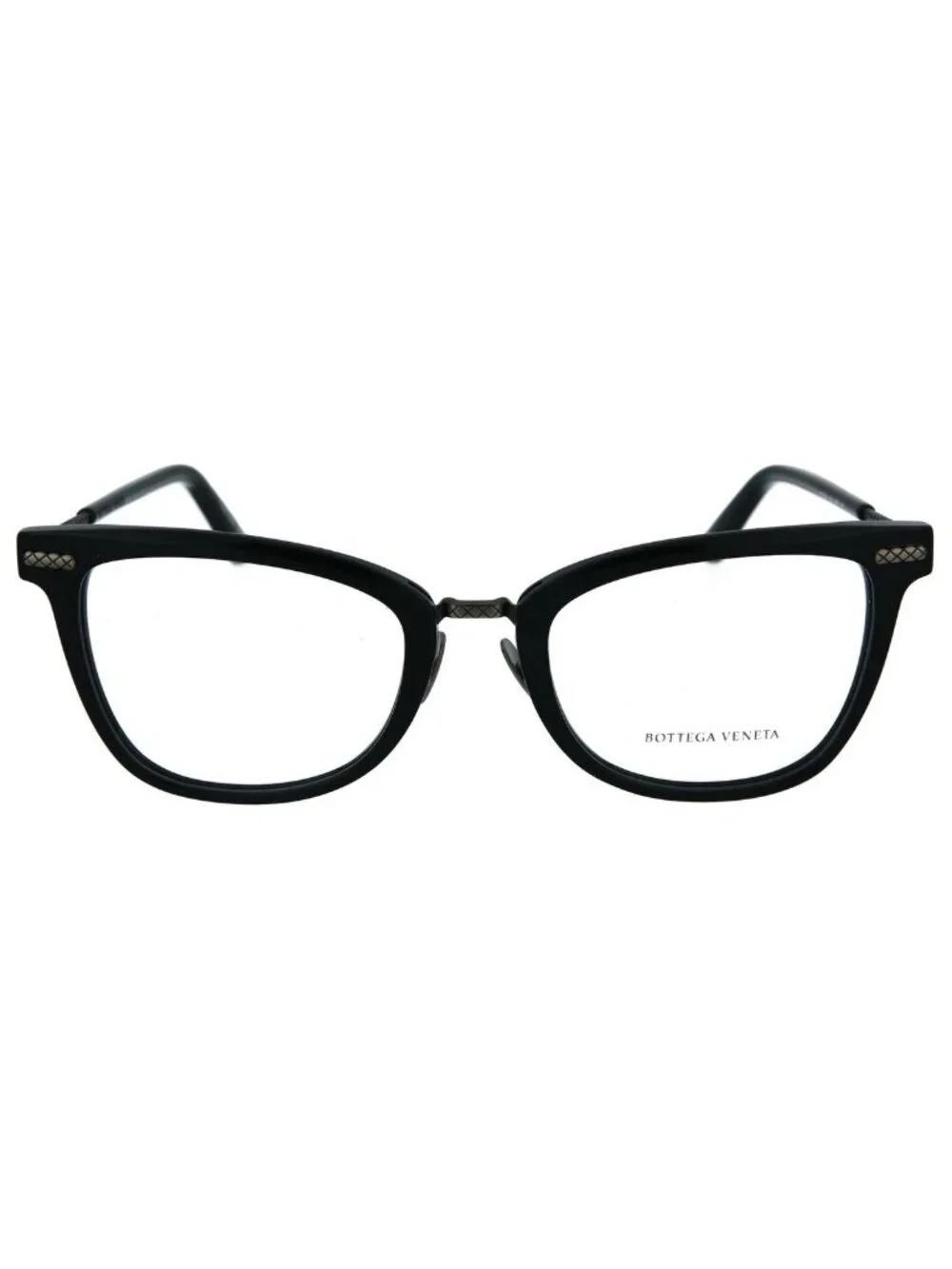 New Bottega Veneta Women's Eyeglasses Square Rectangle Shiny Black